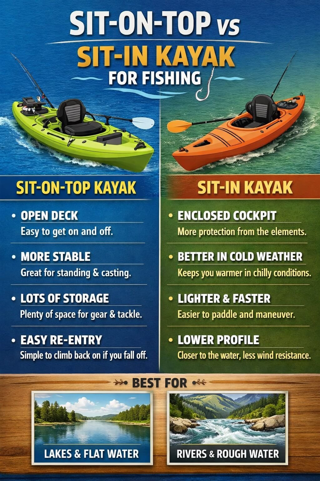 Type of Budget Fishing Kayaks