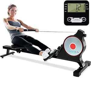 SereneLife SLRWMC10 magnetic rowing machine with Bluetooth fitness tracking