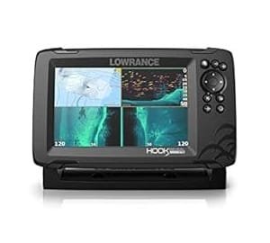 Lowrance Hook Reveal 7 Tripleshot fish finder with CHIRP sonar, DownScan and SideScan imaging