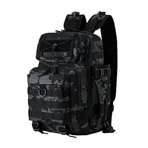 Acemall 16065 fishing backpack with rod holder and camouflage waterproof design
