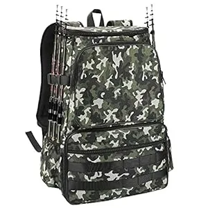Luckits waterproof fishing backpack with large storage capacity for tackle gear