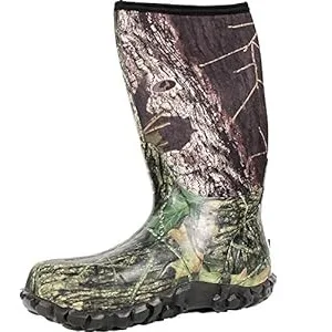 BOGS Classic high hunting boots made with neoprene waterproof insulation and slip-resistant rubber outsole for wet and cold conditions