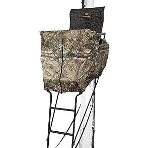 Hawk 1.5-Man ladder tree stand blind kit for hunting with Realtree camouflage design