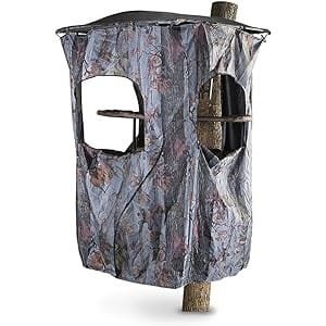 Guide Gear universal tree stand blind kit with zip-out windows and durable camouflage hunting fabric