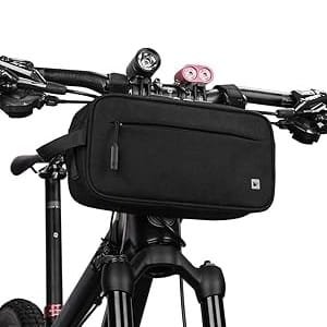 Rhinowalk 10L waterproof handlebar bag for bikes, roll-top cycling storage bag used for touring and long-distance rides