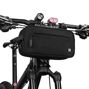 Rhinowalk 10L waterproof handlebar bag for bikes, roll-top cycling storage bag used for touring and long-distance rides