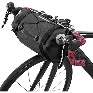 Rockbros waterproof bike handlebar bag mounted on bicycle, 7L capacity cycling storage bag with touchscreen phone pocket