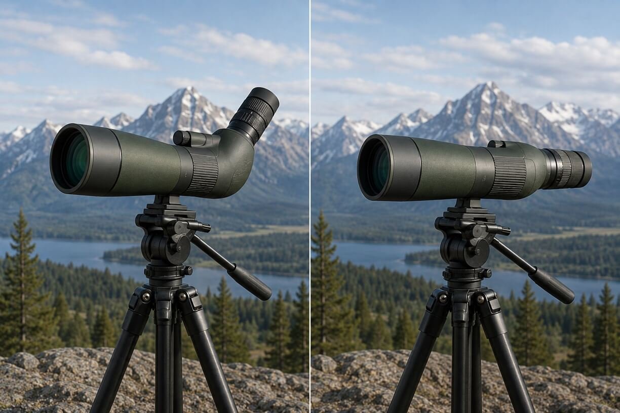 Angled vs straight spotting scope comparison