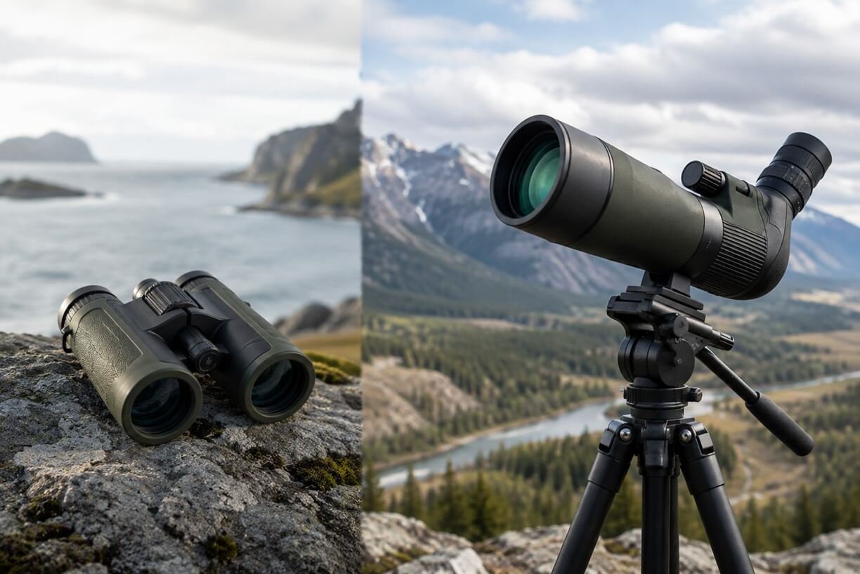 Binoculars vs spotting scope comparison for outdoor use